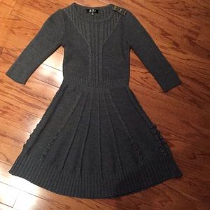 ModCloth Gray Sweater Dress 3/4 Sleeve S